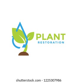 Plant restoration graphic design template vector illustration