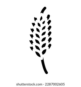 plant ripe yellow wheat glyph icon vector. plant ripe yellow wheat sign. isolated symbol illustration