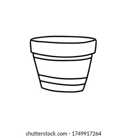 Plant for the room. Pot for home plants isolated on a white background.Vector isolated illustration with a houseplant on a white background. Doodle style. 