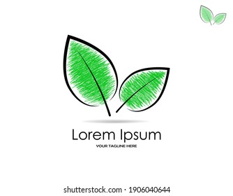 Plant and root with green leaves look beautiful and refreshing. Tree and roots LOGO style.