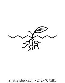 plant with root icon, vector best line icon.