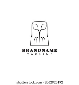 diseño de iconos de dibujos animados con logotipo de raíz ilustración vectorial moderna