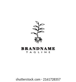 planta con logo raíz plantilla de diseño de icono de imagen vectorial moderna