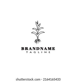 planta con logo raíz plantilla de diseño de icono de imagen vectorial moderna