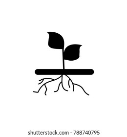 plant with roots icon. Garden elements. Premium quality graphic design icon. Simple love icon for websites, web design, mobile app, info graphics on white background