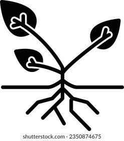 Plant Roots Vector Icon Glyph Style