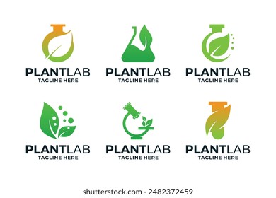 Plant science laboratory logo design collection