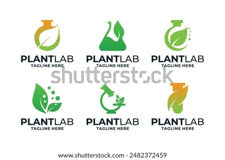 Plant science laboratory logo design collection