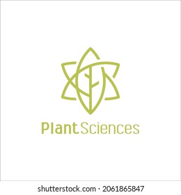 Plant Sciences Logo Design, Leaves, Reaction And Science