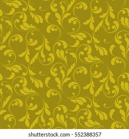 Plant seamless pattern. Sample for fabric and paper. Grass and curls. Creative decorative design.