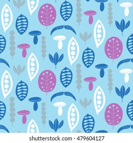 Plant seamless pattern. Vector illustration. Wrapping. Surface design.