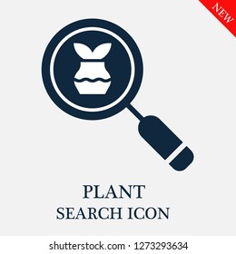 Plant search icon. Editable Plant search icon for web or mobile.