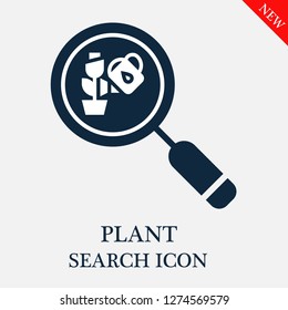 Plant search icon. Editable Plant search icon for web or mobile.