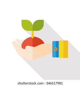 plant seed flat icon