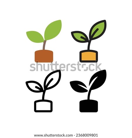 Plant Seed growing in soil. Seeding growing plant for reforestation symbol. Gardening and agriculture for save environment. Plant sprout icon. Vector illustration. Design on white background. EPS 10