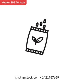 Plant seed, seed symbol vector icon