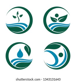 Plant Seed Water Nature Care Logo Symbol Template