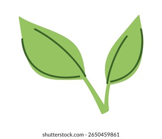 Planta mudas verde etiqueta cartoon
