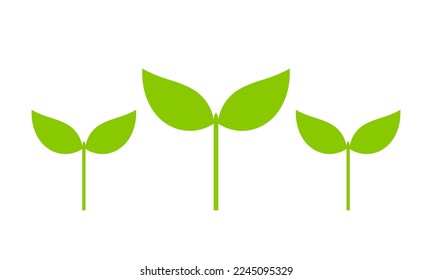 Plant seedlings green icons on white background. Vector illustration. - Shutterstock ID 2245095329