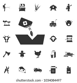plant seeds icon. Element of farming and garden icons. Premium quality graphic design icon. Signs, outline symbols collection icon for websites, web design, mobile app on white background