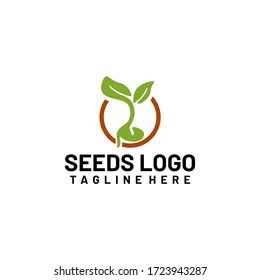 Plant Seeds Logo Concept Template Vector