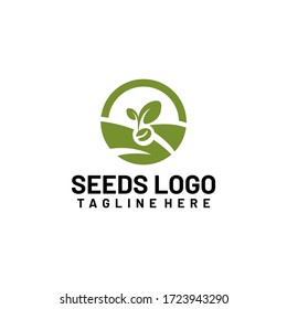 Plant Seeds Logo Concept Template Vector