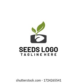 Plant Seeds Logo Concept Template Vector