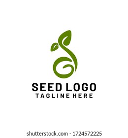 Plant Seeds Logo Concept Template Vector