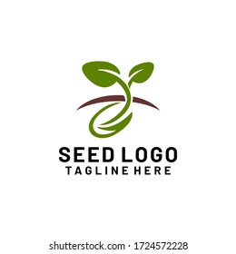 Plant Seeds Logo Concept Template Vector