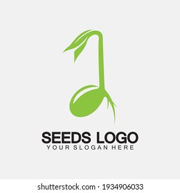 Plant Seeds Logo Concept Template Vector.growing seed logo.Seed grow Vector logo illustration design template