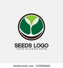 Plant Seeds Logo Concept Template Vector.growing seed logo.Seed grow Vector logo illustration design template