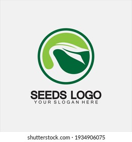 Plant Seeds Logo Concept Template Vector.growing seed logo.Seed grow Vector logo illustration design template