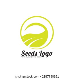 Plant Seeds Logo Concept Template Vector.