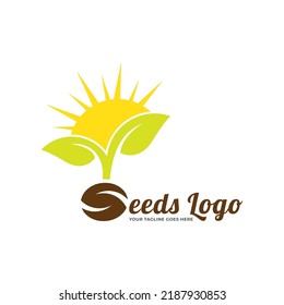 Plant Seeds Logo Concept Template Vector Stock Vector (Royalty Free ...