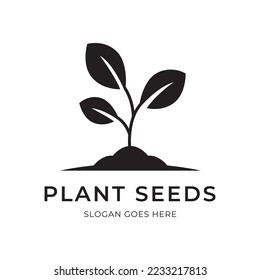 Plant Seeds Logo-Konzept Vorlage Vektor.wachsendes Samenlogo.Samen wachsen Vektorgrafik-Design-Vorlage