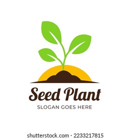 Plant Seeds Logo-Konzept Vorlage Vektor.wachsendes Samenlogo.Samen wachsen Vektorgrafik-Design-Vorlage