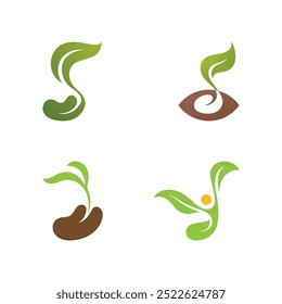Modelo de Conceito de Vetor de Logotipo de Sementes de Planta 