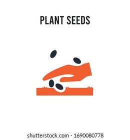 icono vectorial Semillas de planta en fondo blanco. Icono de Semillas de plantas de color rojo y negro. Símbolo de signo de ilustración de elemento simple EPS