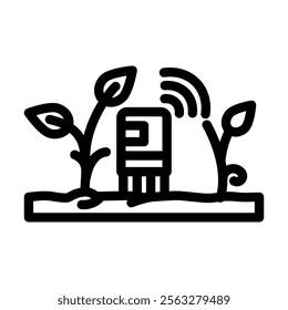 plant sensor agri tech line icon vector. plant sensor agri tech sign. isolated contour symbol black illustration