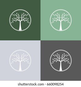 Plant. Set of  abstract tree logo. Foliate element. 