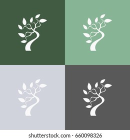 Plant. Set of  abstract tree logo. Foliate element. 