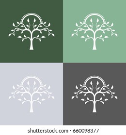 Plant. Set of  abstract tree logo. Foliate element. 