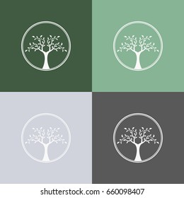 Plant. Set of  abstract tree logo. Foliate element. 
