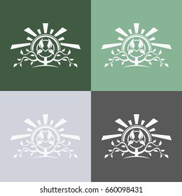 Plant. Set of  abstract tree logo. Foliate element. 