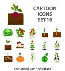 Plant set icons in cartoon style. Big collection plant vector symbol stock illustration