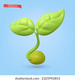 Plant Shooting 3D Cartoon Vektorsymbol