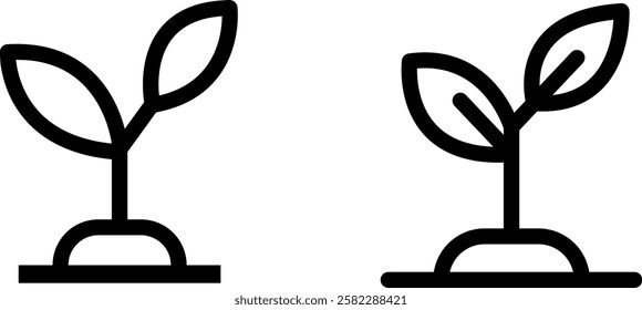 Plant Shoot Vector Icon Set – Fresh and Growing Nature Designs