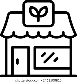 Plant shop Icon. Botanical plant shop and gardening icon