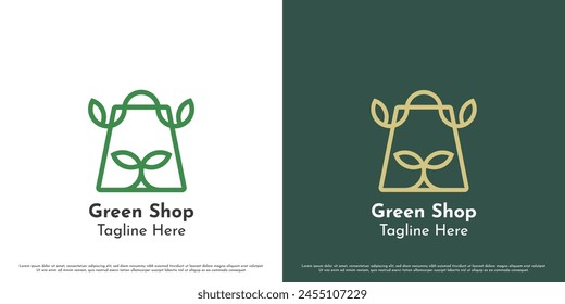 Ilustración del icono del logotipo de la planta. Línea silueta de hojas de plantas mercado verde tienda evergreen bio naturaleza eco amigable medio ambiente flora follaje fertilizante de negocios. Símbolo de diseño simple y mínimo.