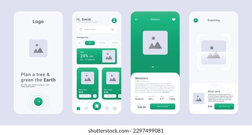 Plant shopping app ui Editable Template